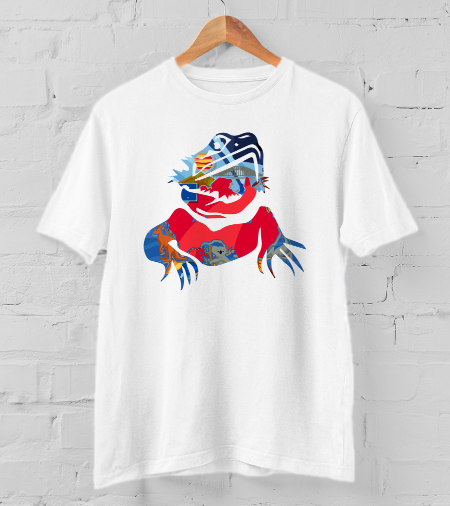 Australia Bearded Dragon Koala Sydney Opera House Beach Sunset Landscape T-Shirt