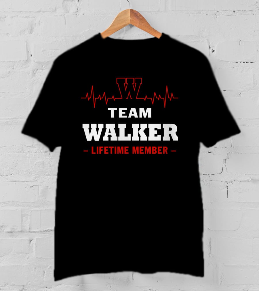 Team Walker Lifetime Member Heartbeat W T-Shirt