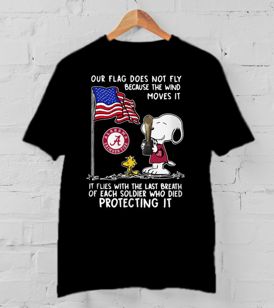Alabama Crimson Tide Snoopy Woodstock Flag Tribute Soldier Sacrifice T-Shirt
