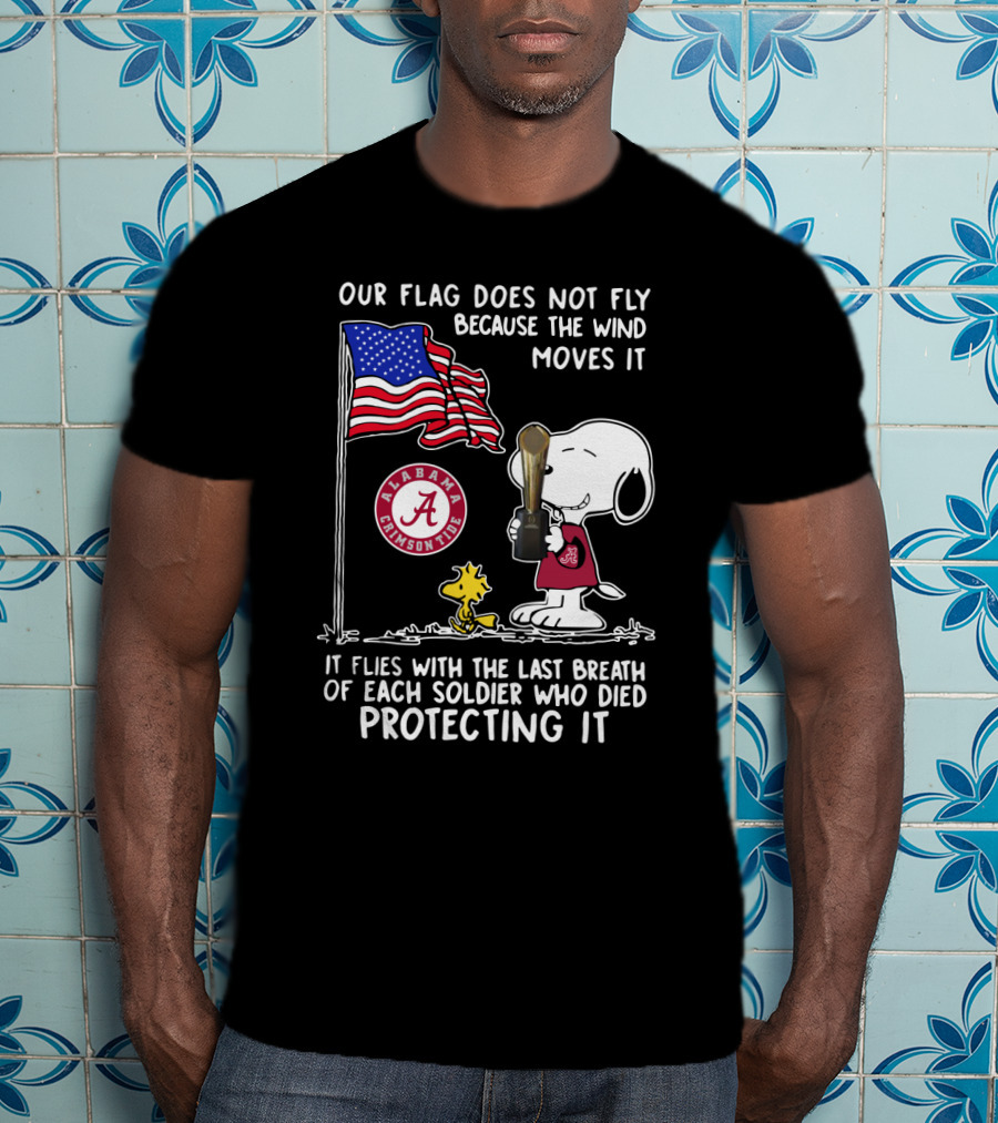Alabama Crimson Tide Snoopy Woodstock Flag Tribute Soldier Sacrifice T-Shirt