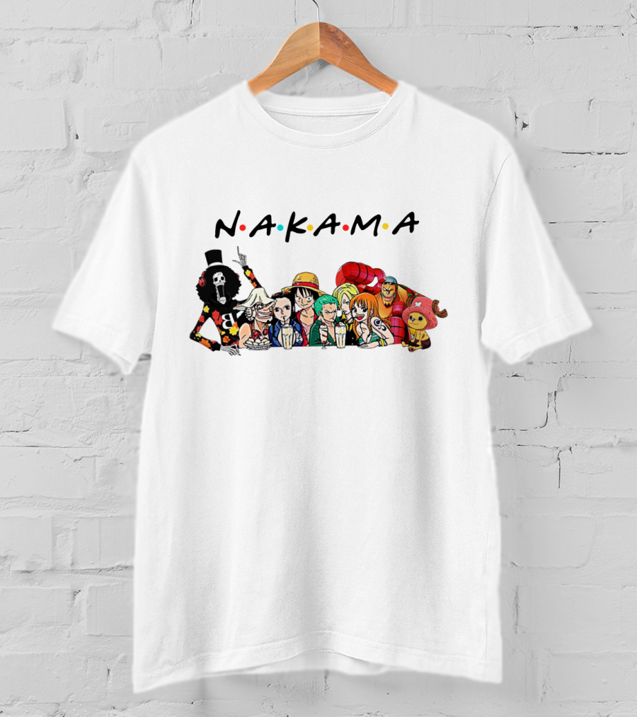 Nakama One Piece Friends Tv Show Parody Characters T-Shirt