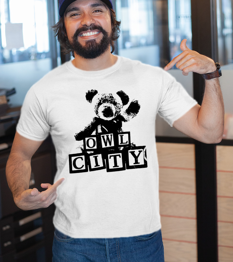 Owl City Teddy Bear Blocks T-Shirt