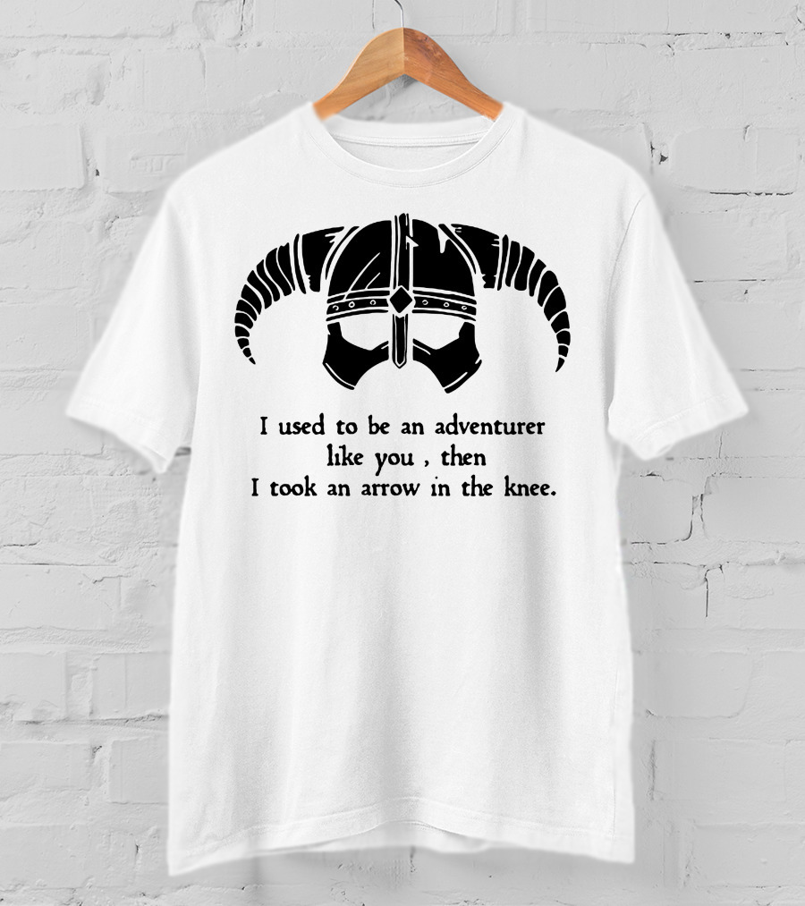 Jonesyspacecat I Used To Be An Adventurer Like You Then I Took An Arrow In The Knee Helmet T-Shirt