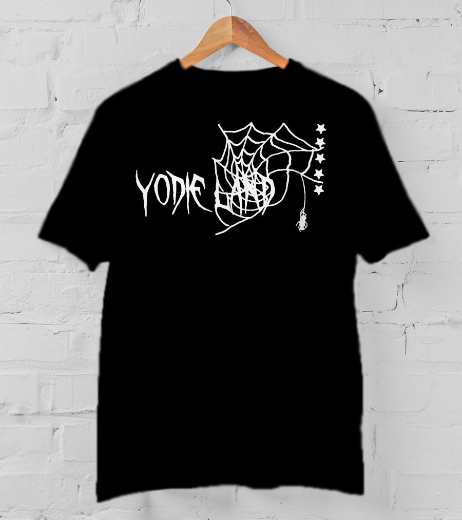 Yodie Land Spider Web Stars Black White T-Shirt