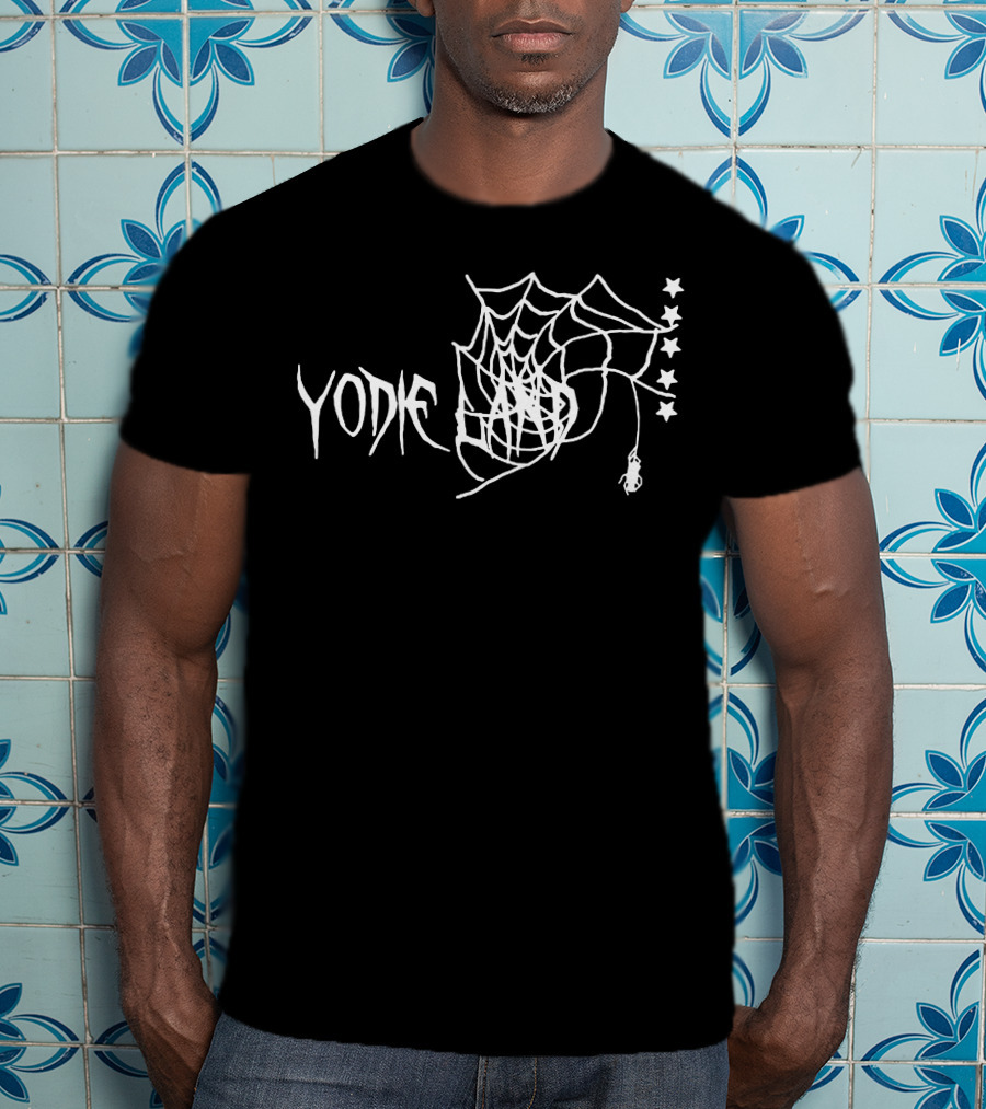 Yodie Land Spider Web Stars Black White T-Shirt
