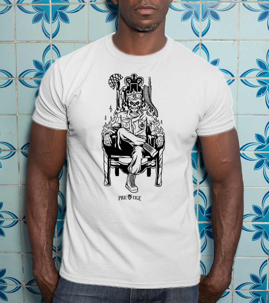 Rnl Scump Prestige Skull King On Throne T-Shirt