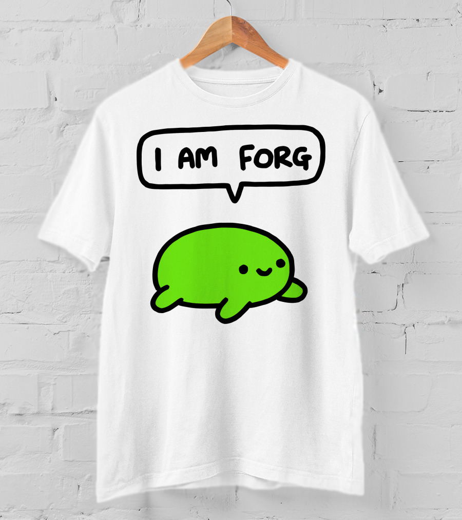 I Am Forg Green Cartoon Character Speech Bubble T-Shirt