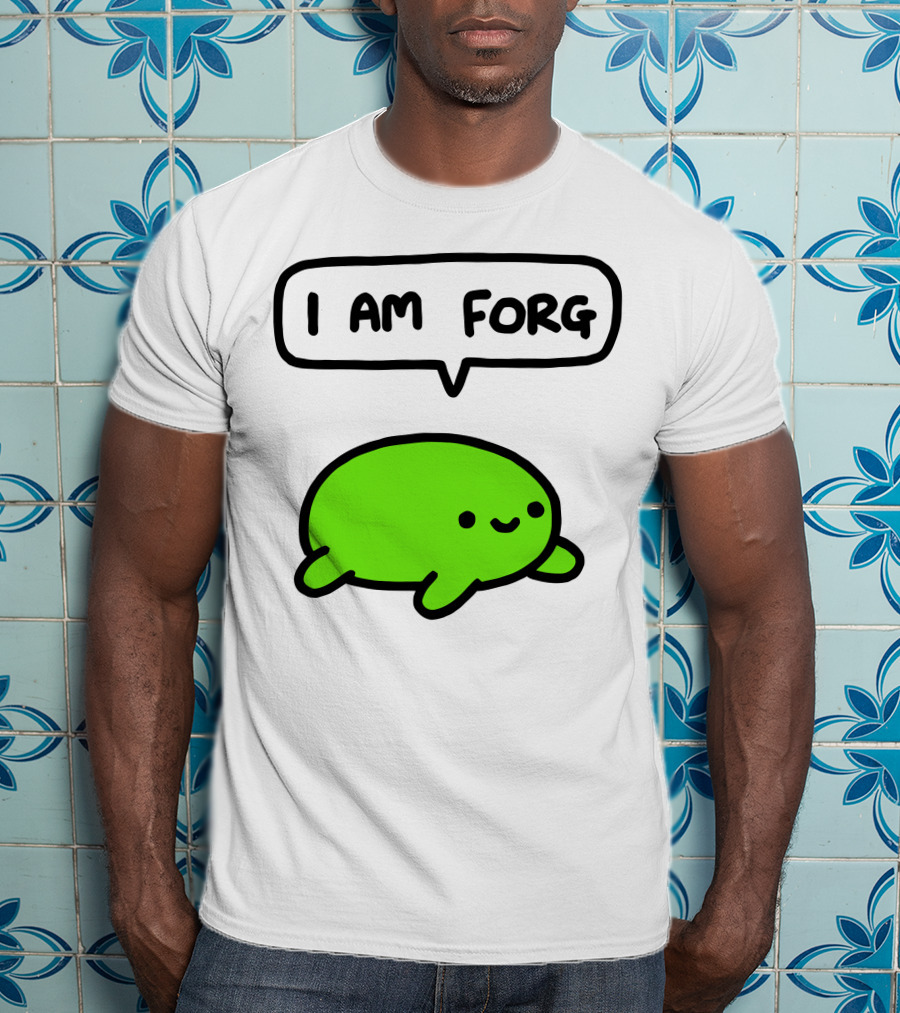 I Am Forg Green Cartoon Character Speech Bubble T-Shirt