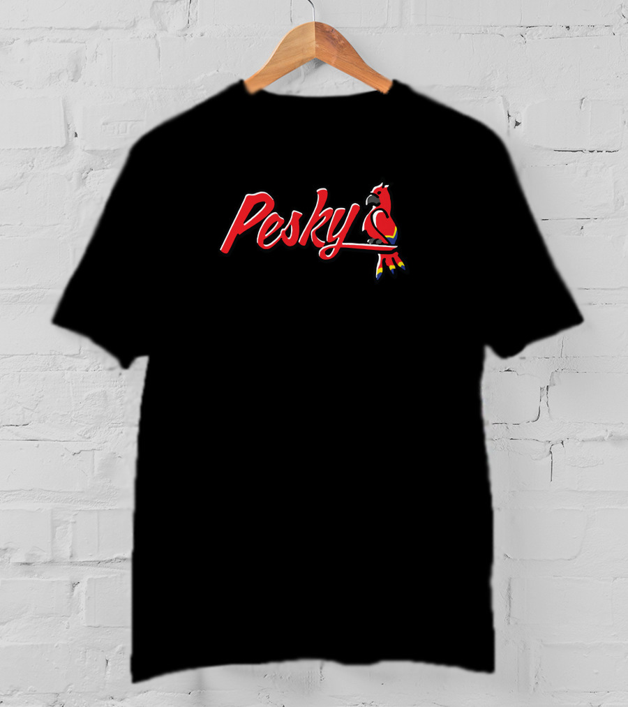 Pesky Red Bird On Branch T-Shirt