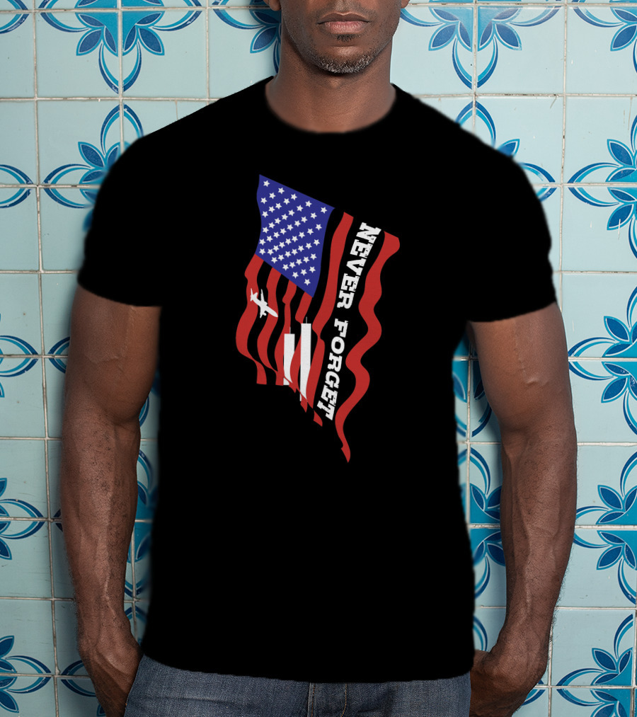 Never Forget 09.11.01 American Flag Patriot Memorial T-Shirt
