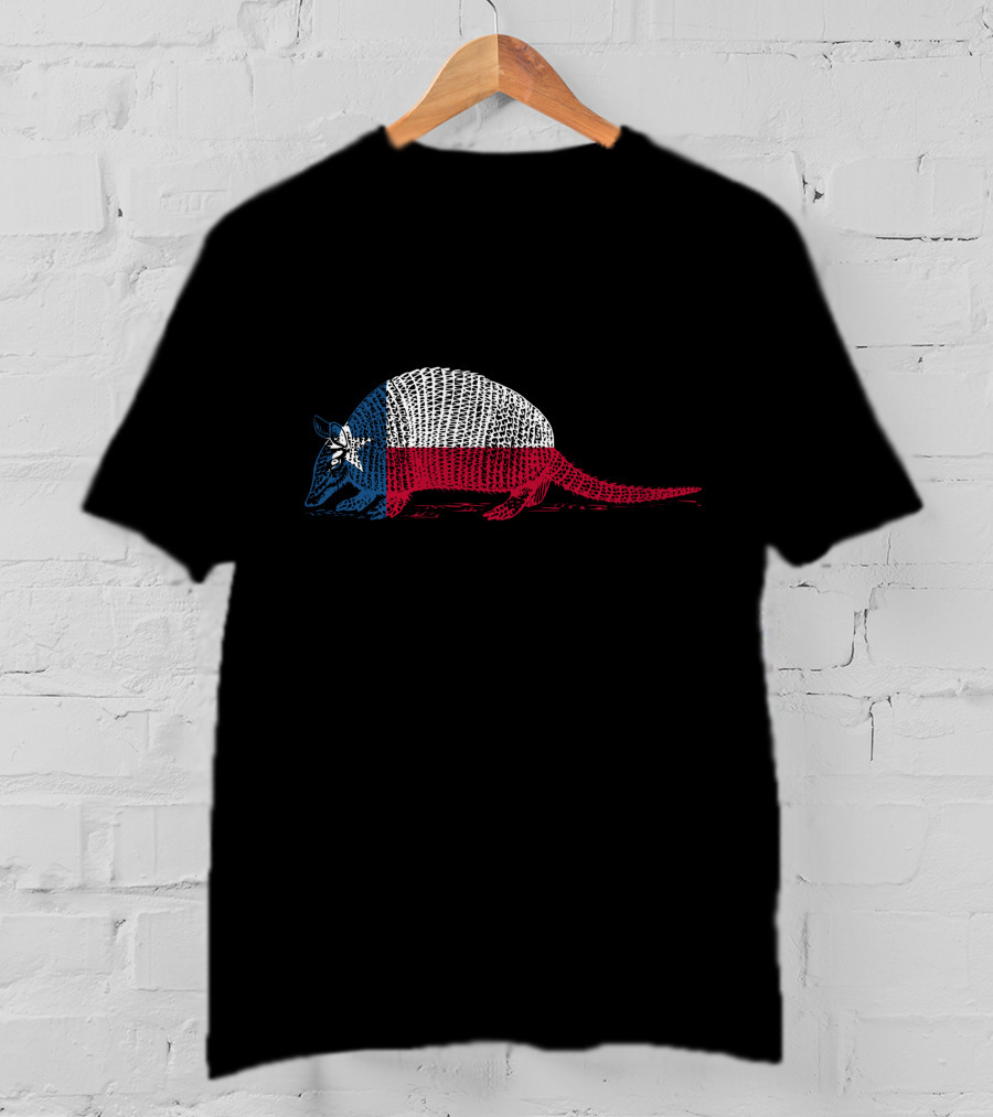 Armadillo Texas Flag Colors Texan Pride Armadillo T-Shirt