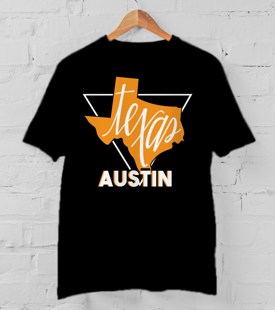 Texas Map Austin Vintage Triangle T-Shirt