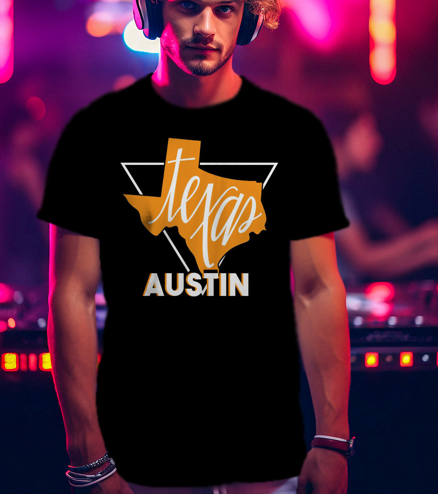 Texas Map Austin Vintage Triangle T-Shirt