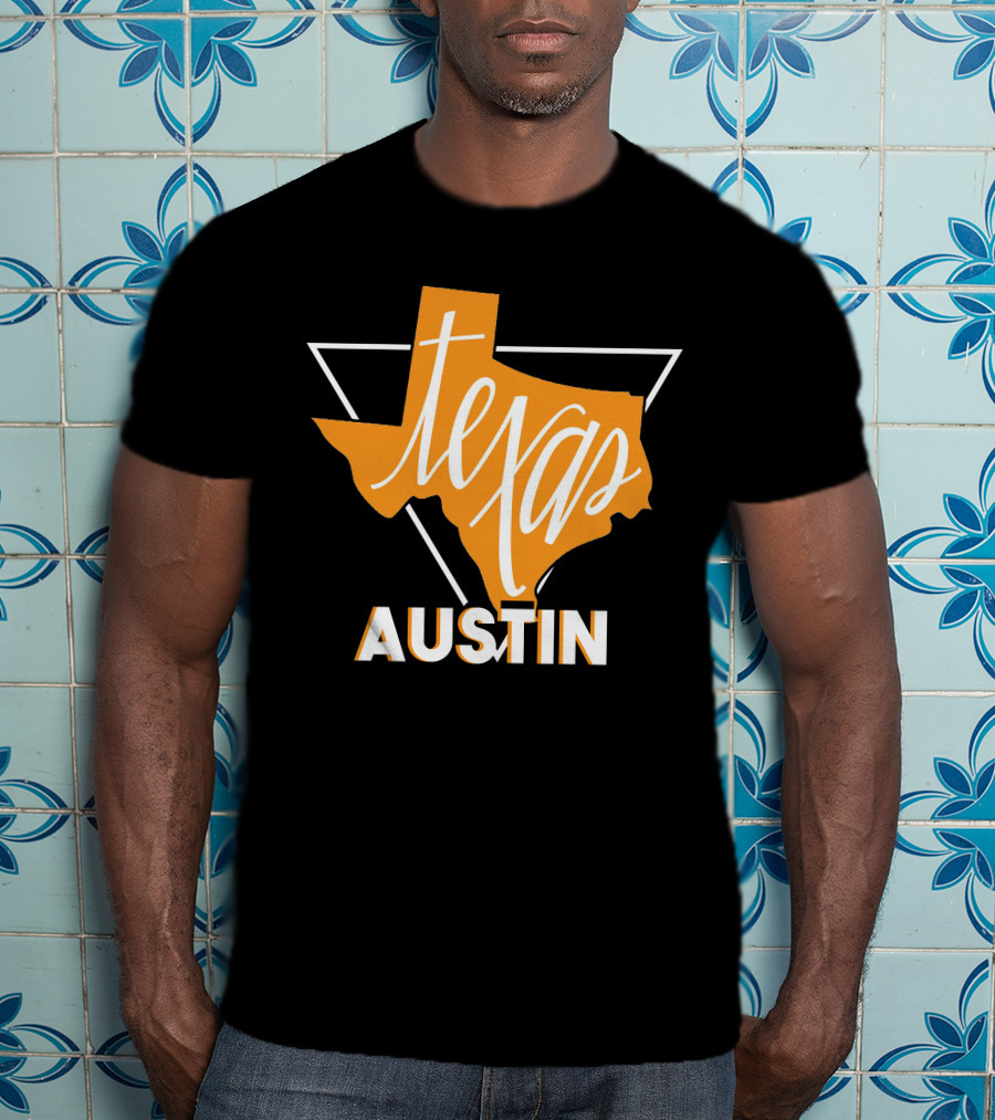 Texas Map Austin Vintage Triangle T-Shirt