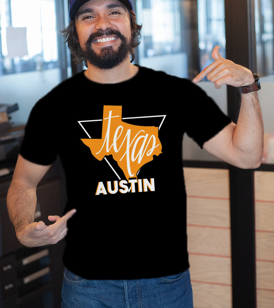 Texas Map Austin Vintage Triangle T-Shirt
