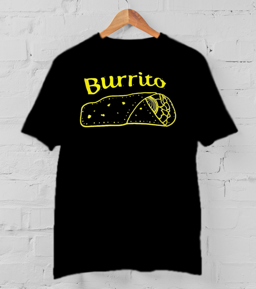 Burrito Sketch Yellow Food T-Shirt