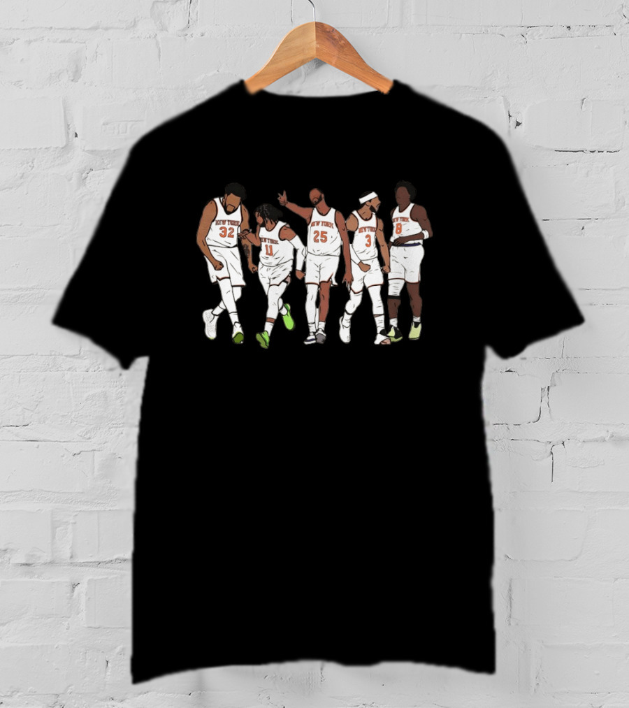New York Basketball Starting Five Brunson Towns Bridges Hart Anunoby T-Shirt