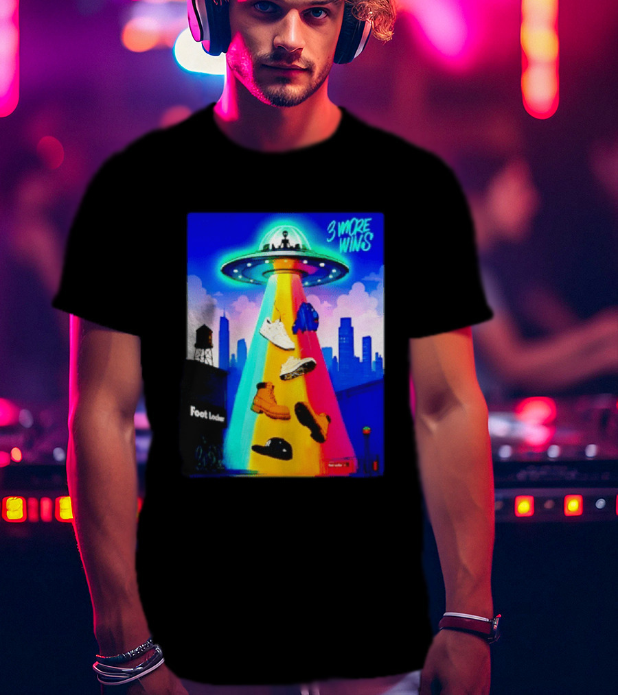 San Antonio Spurs Victor Wembanyama 3 More Wins UFO Abduction Foot Locker T-Shirt