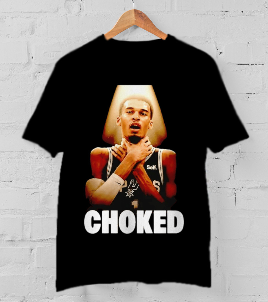 San Antonio Spurs Victor Wembanyama Choked Basketball Meme T-Shirt