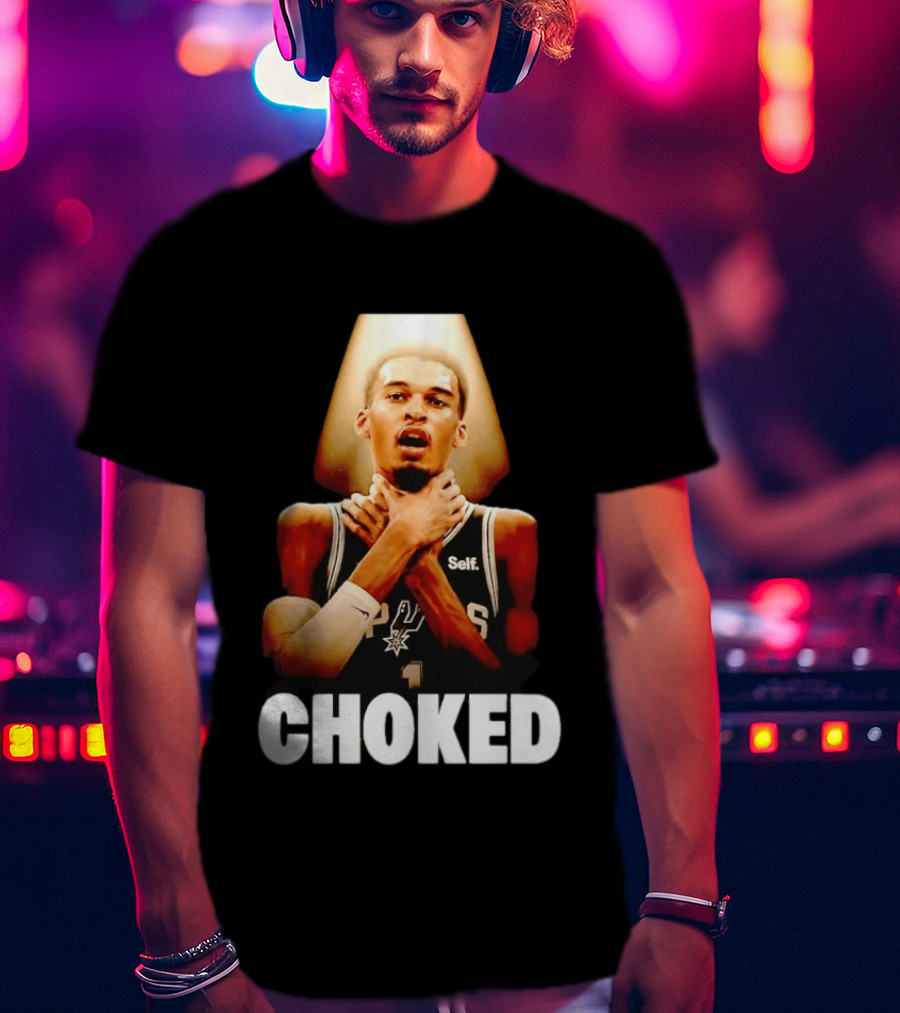 San Antonio Spurs Victor Wembanyama Choked Basketball Meme T-Shirt