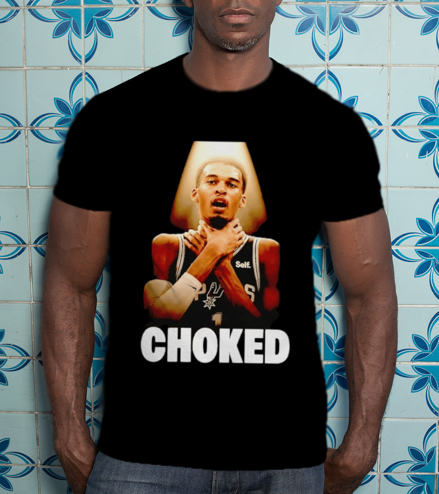 San Antonio Spurs Victor Wembanyama Choked Basketball Meme T-Shirt