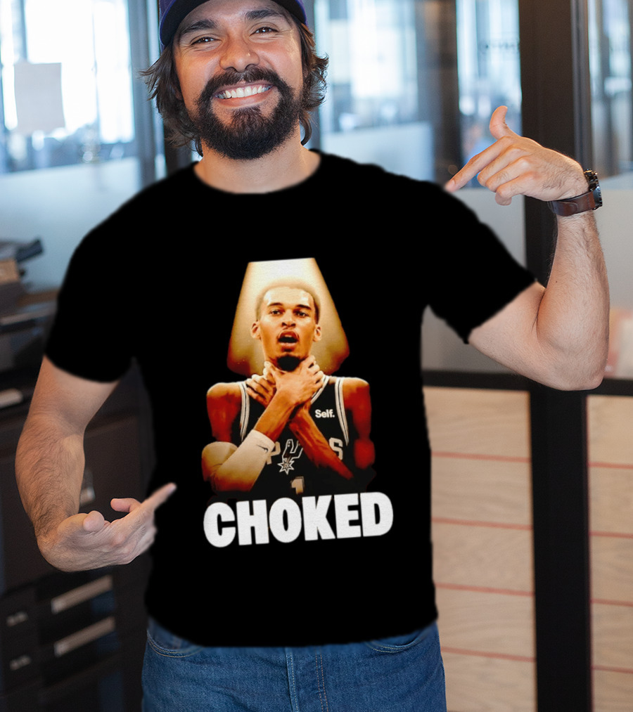 San Antonio Spurs Victor Wembanyama Choked Basketball Meme T-Shirt