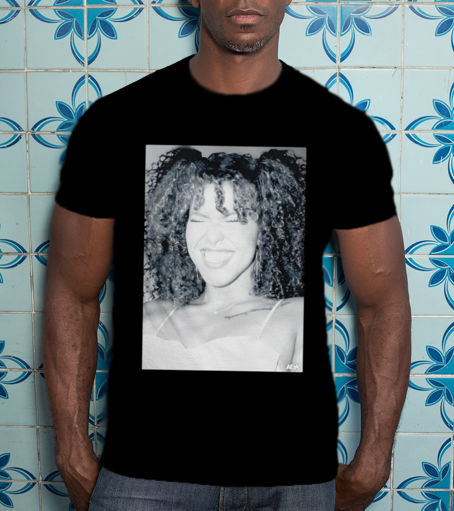 AEW Willow Nightingale Smile Black And White T-Shirt