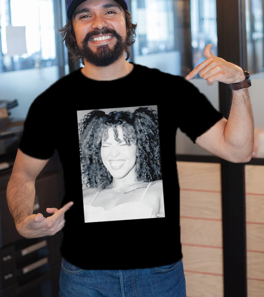 AEW Willow Nightingale Smile Black And White T-Shirt