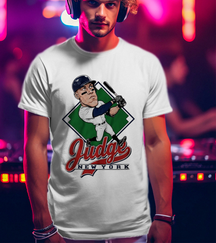 Judge New York Yankees Slugger Caricature Swing T-Shirt