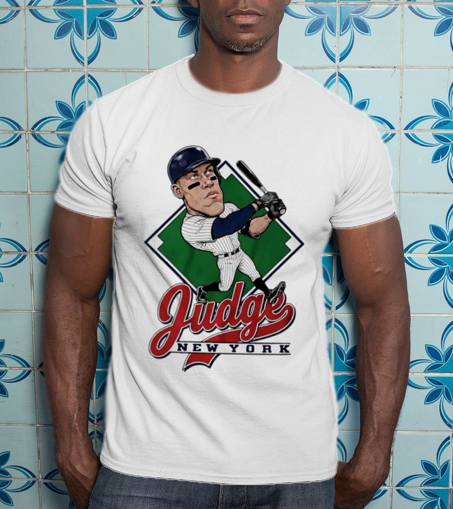 Judge New York Yankees Slugger Caricature Swing T-Shirt