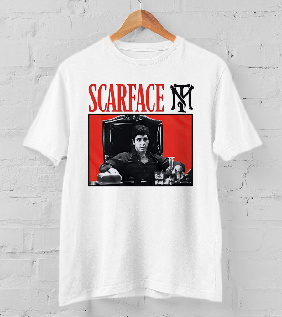 Scarface Tony Montana Al Pacino Iconic Scene Red T-Shirt