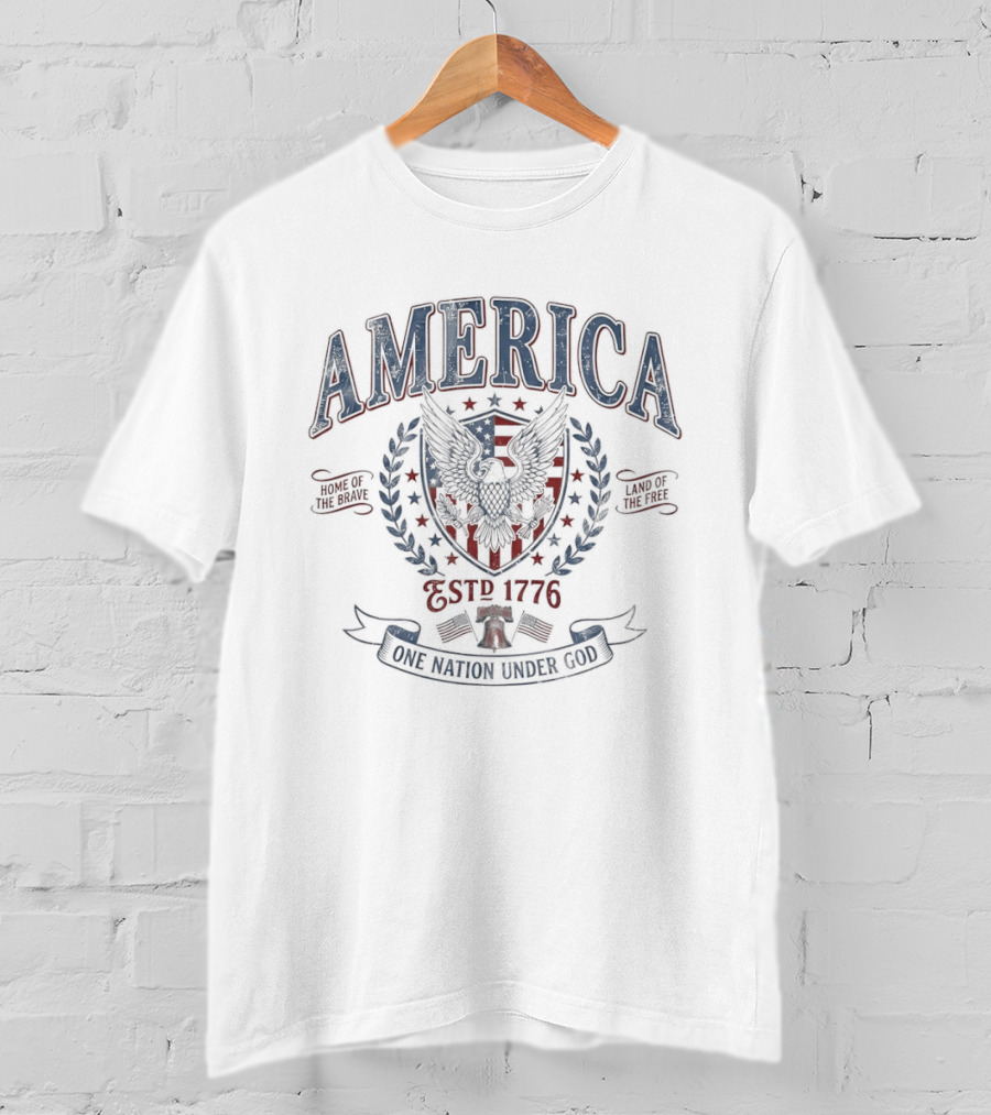America Eagle USA Est 1776 One Nation Under God T-Shirt