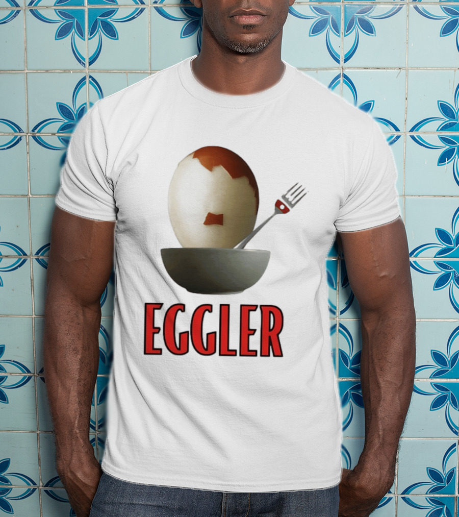 Eggler Chicken Egg Bowl Fork Comedy T-Shirt