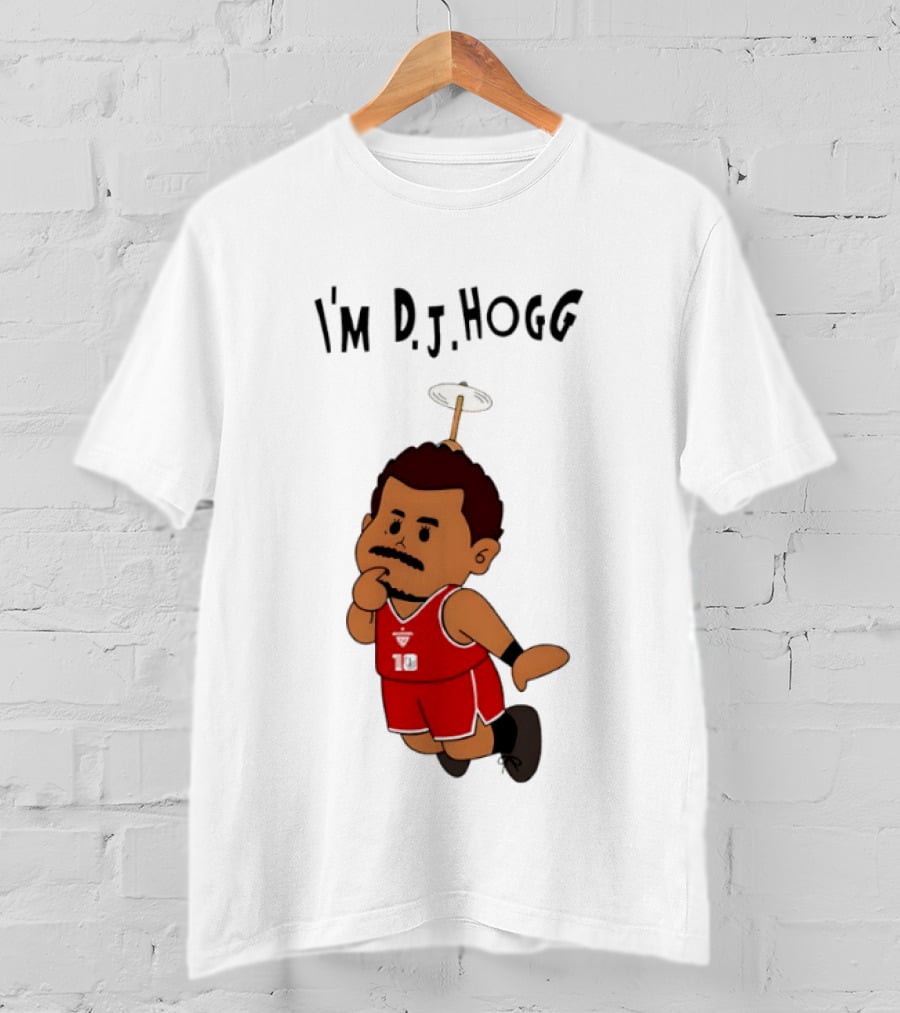 I'm DJ Hogg Basketball Player Red Uniform Cartoon T-Shirt