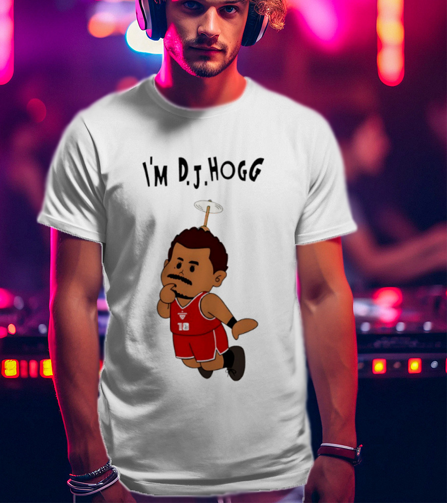 I'm DJ Hogg Basketball Player Red Uniform Cartoon T-Shirt