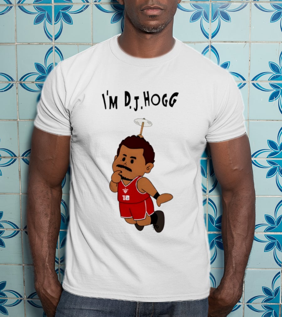I'm DJ Hogg Basketball Player Red Uniform Cartoon T-Shirt