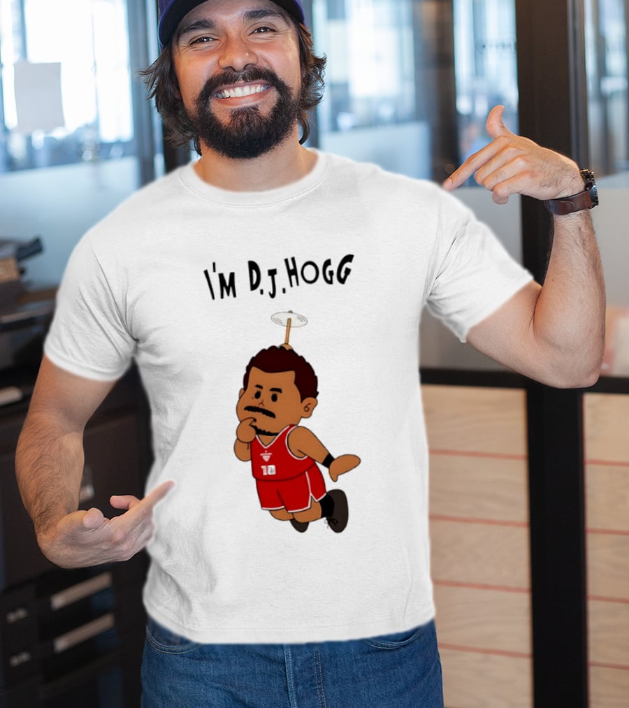 I'm DJ Hogg Basketball Player Red Uniform Cartoon T-Shirt