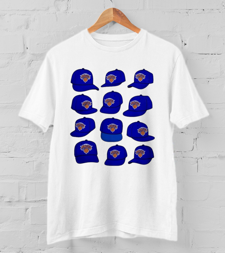 New York Knicks Blue Caps Collection With Iconic Basketball Team T-Shirt