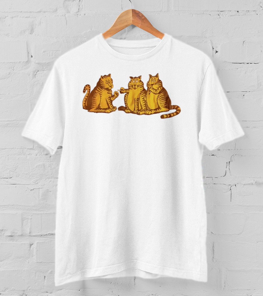 Super Cat Smoking Meme Trio Funny Cats Sharing Cigarettes T-Shirt