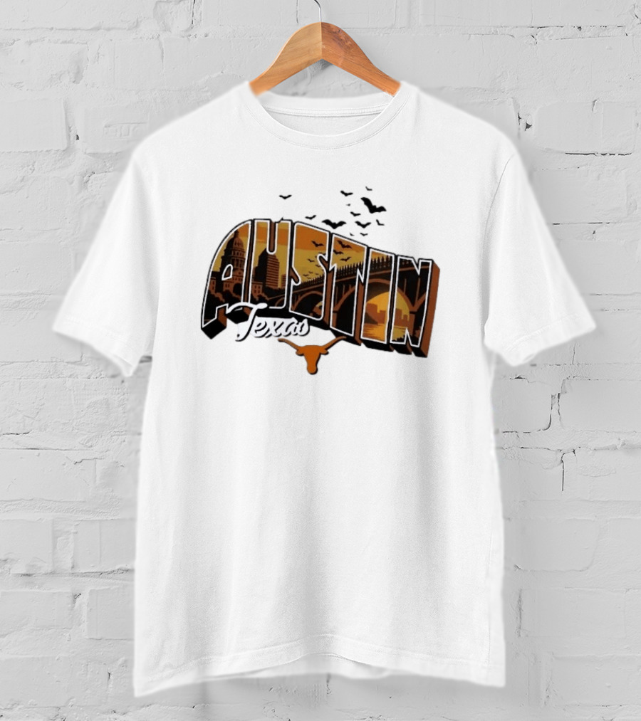 Austin Texas Longhorns Cityscape Greetings T-Shirt