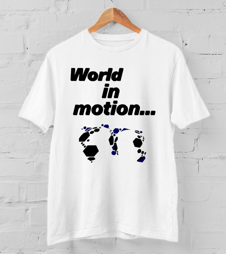 World In Motion Soccer Football Hexagon Shapes T-Shirt