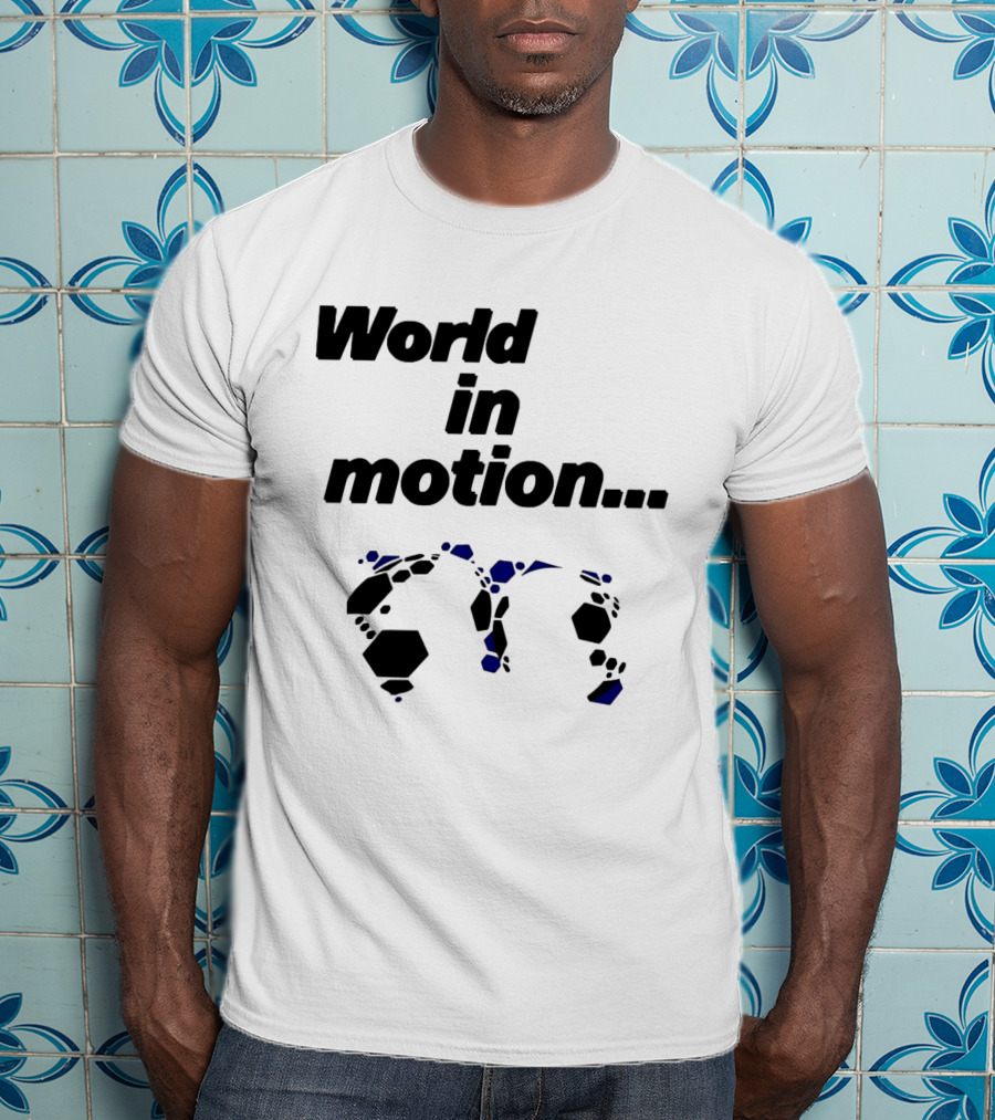 World In Motion Soccer Football Hexagon Shapes T-Shirt