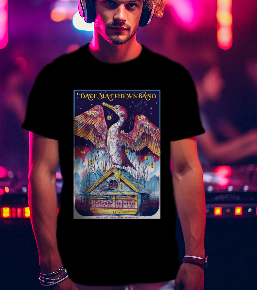 Dave Matthews Band June 19 2026 Xfinity Center Mansfield MA Bird Lanterns T-Shirt