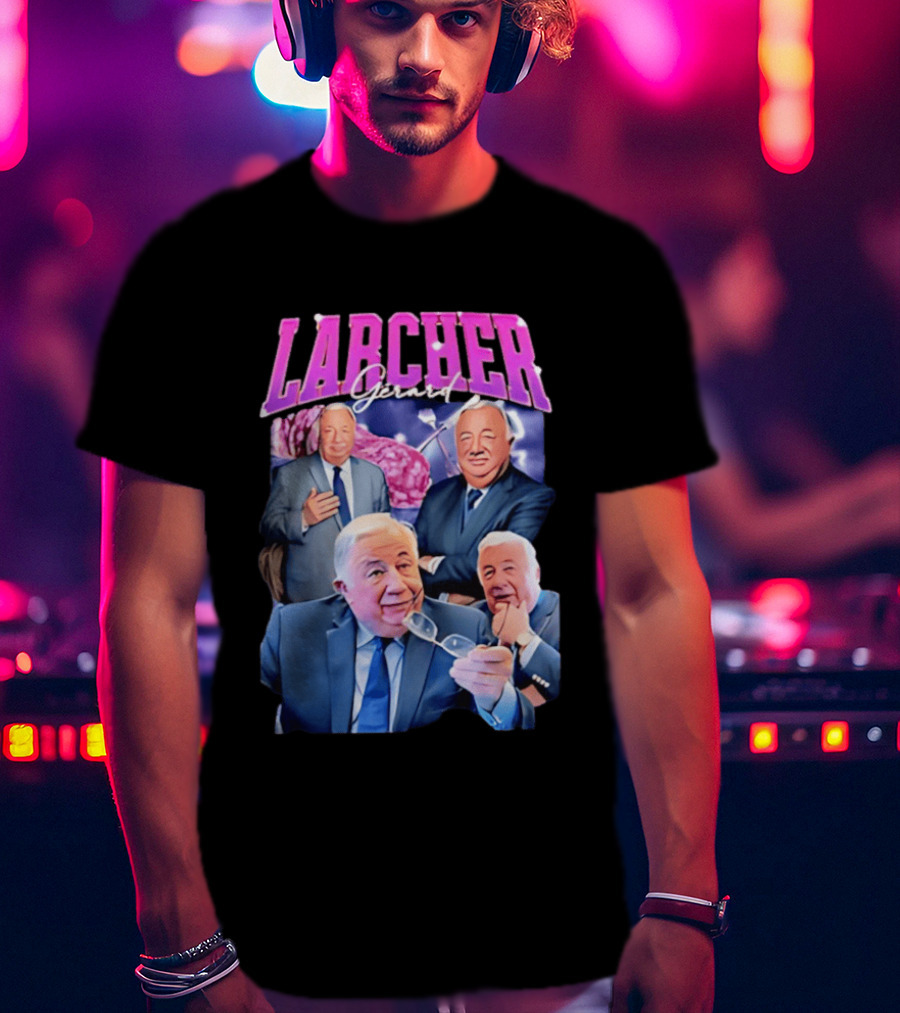 Larcher Gérard 90s Bootleg Style Retro Collage T-Shirt