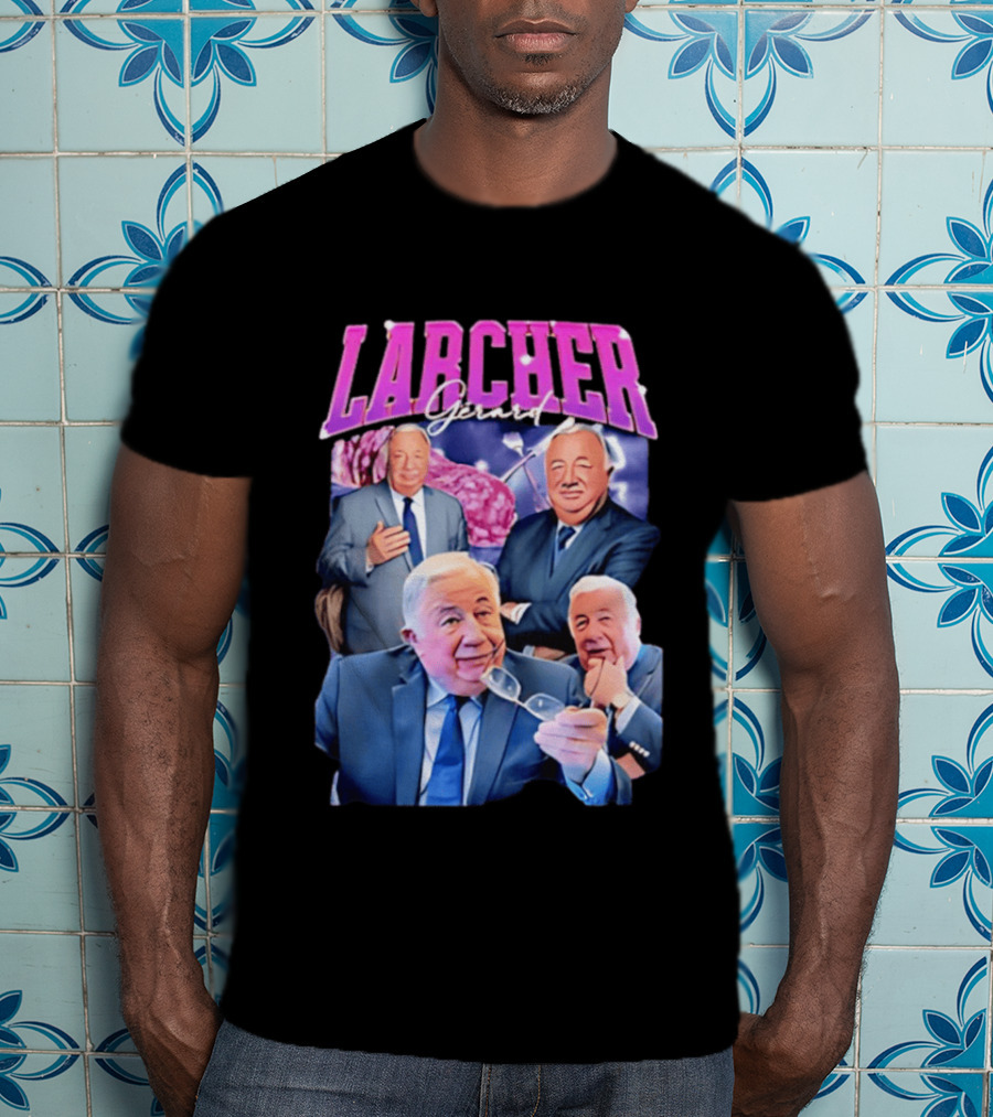 Larcher Gérard 90s Bootleg Style Retro Collage T-Shirt