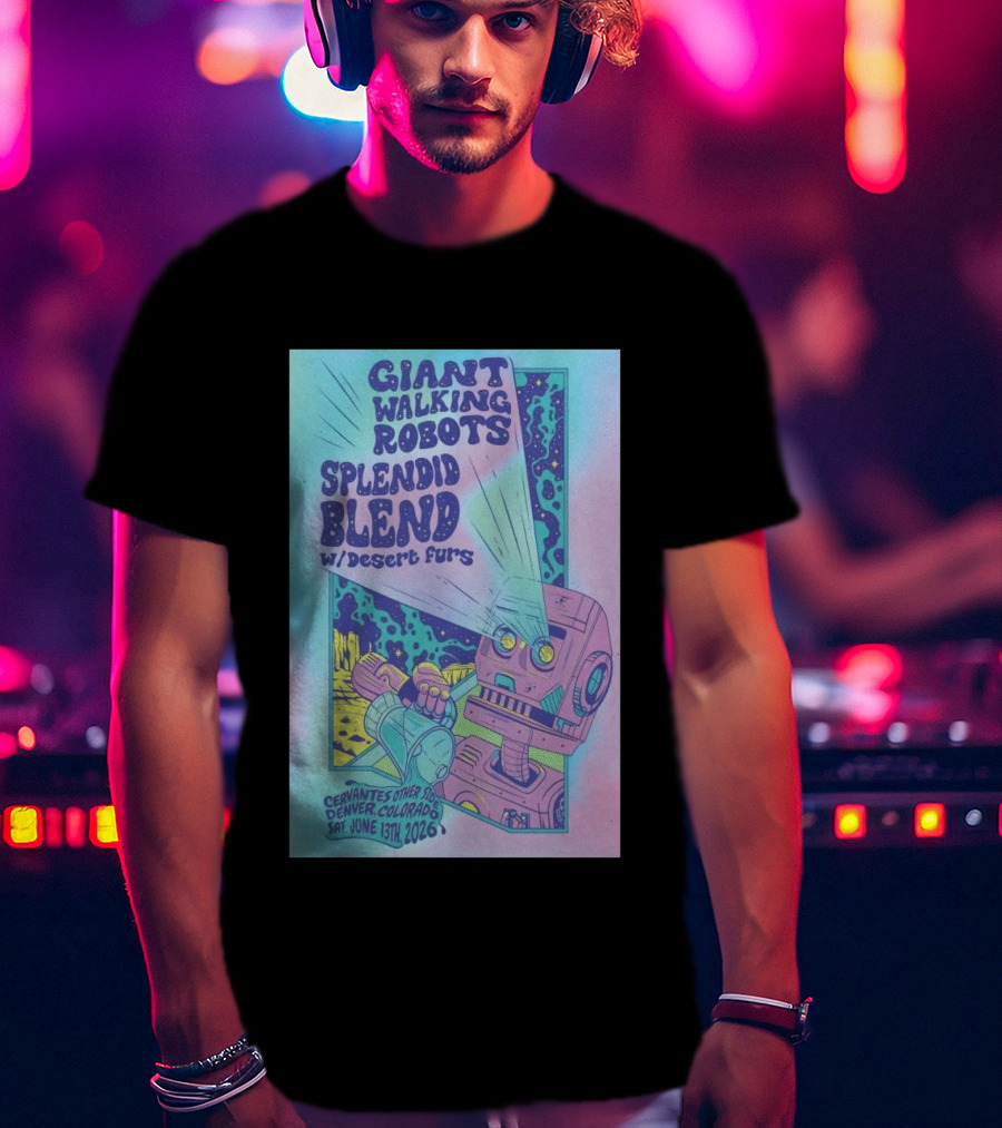 Giant Walking Robots Splendid Blend Desert Furs Cervantes Other Side Denver June 13 2026 T-Shirt