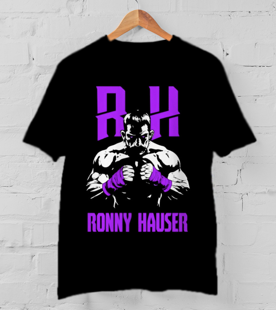 RH Ronny Hauser Wrestler With Purple Boxing Wraps T-Shirt