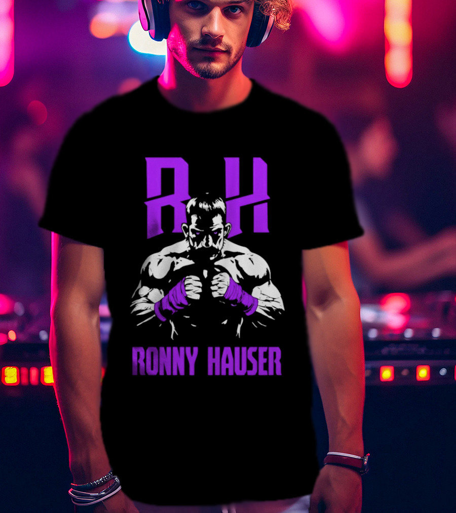 RH Ronny Hauser Wrestler With Purple Boxing Wraps T-Shirt