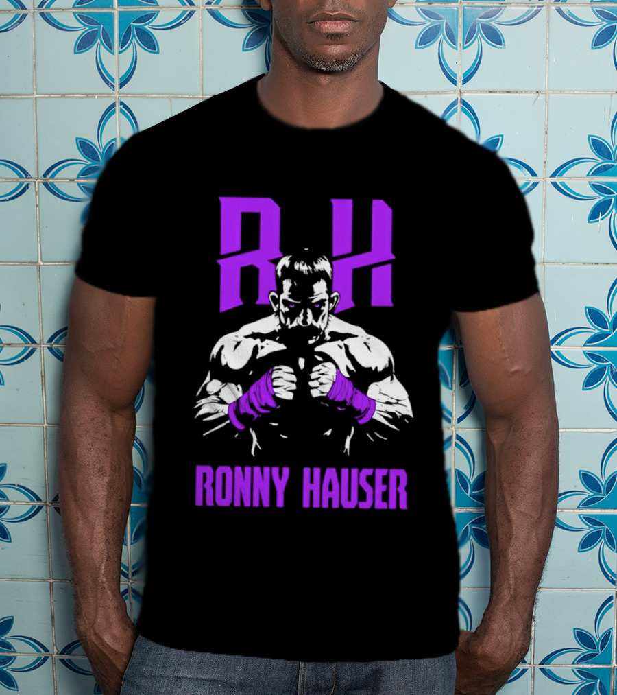 RH Ronny Hauser Wrestler With Purple Boxing Wraps T-Shirt