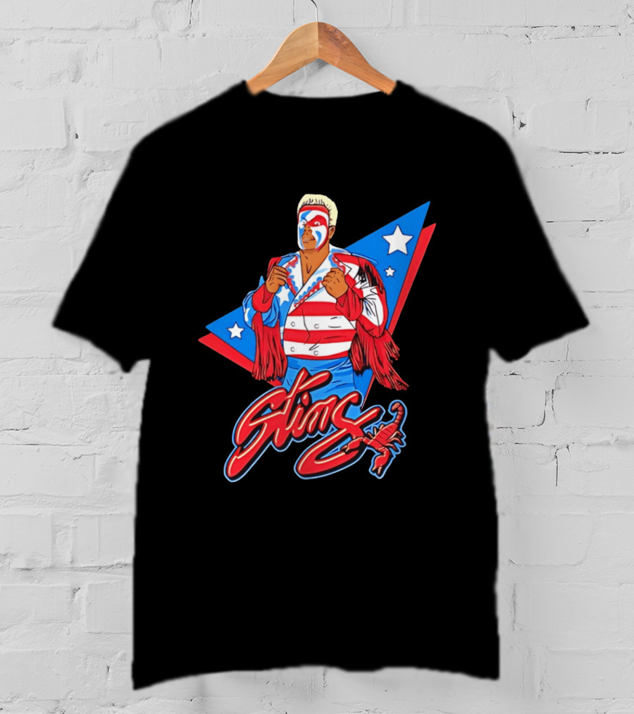 Sting USA Patriotic Jacket Red White Blue Stars Scorpion T-Shirt